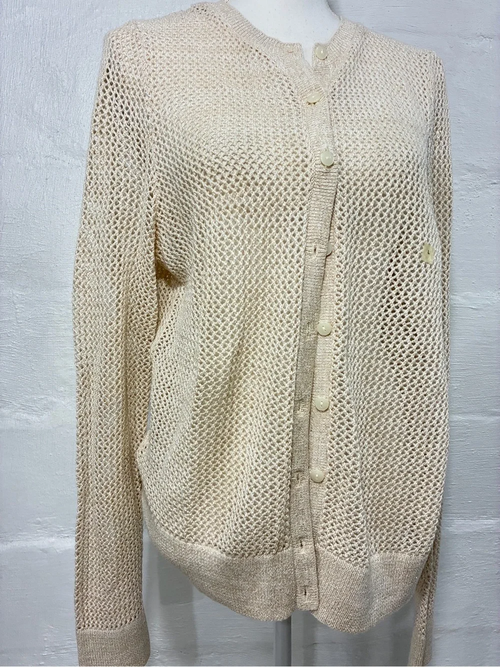 LOFT OPEN KNIT BUTTON CARDIGAN NEW WITH TAG